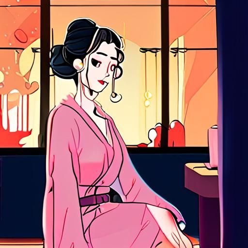 咖啡馆灯光勾勒出夜晚的温暖