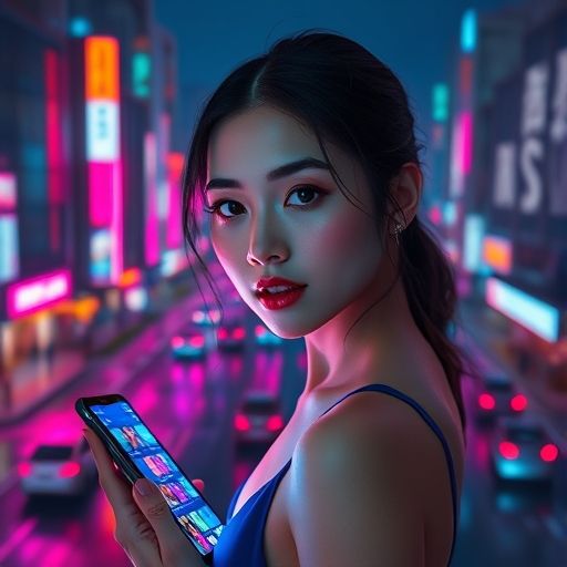 手机屏幕上的信息流