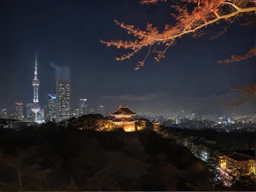 高端桑拿会所夜色环境