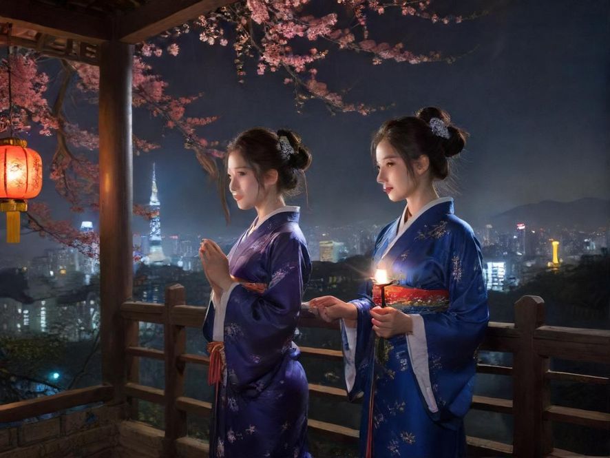 繁华都市夜景，霓虹灯点缀的摩天大楼，象征着充满机遇与探索的城市秘境。