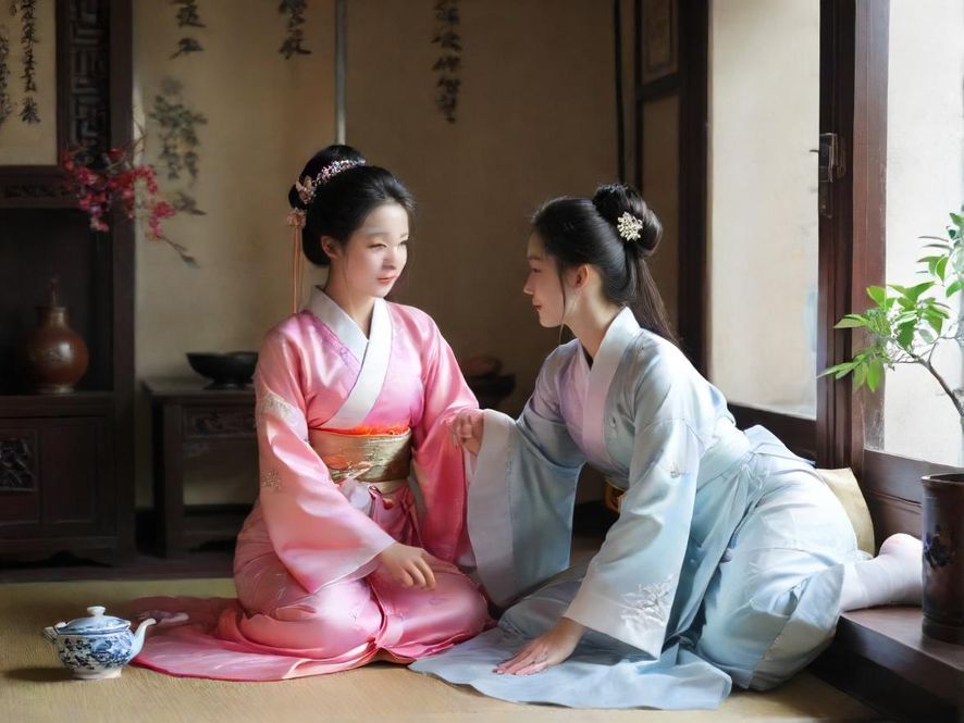 广州一家私密茶馆内部，光线柔和，装修风格现代简约中融入东方禅意，营造出宁静放松的氛围。