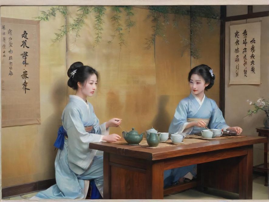 广州特色茶艺会所一角