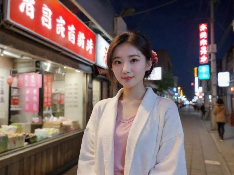 长春夜店霓虹灯光下的城市夜景