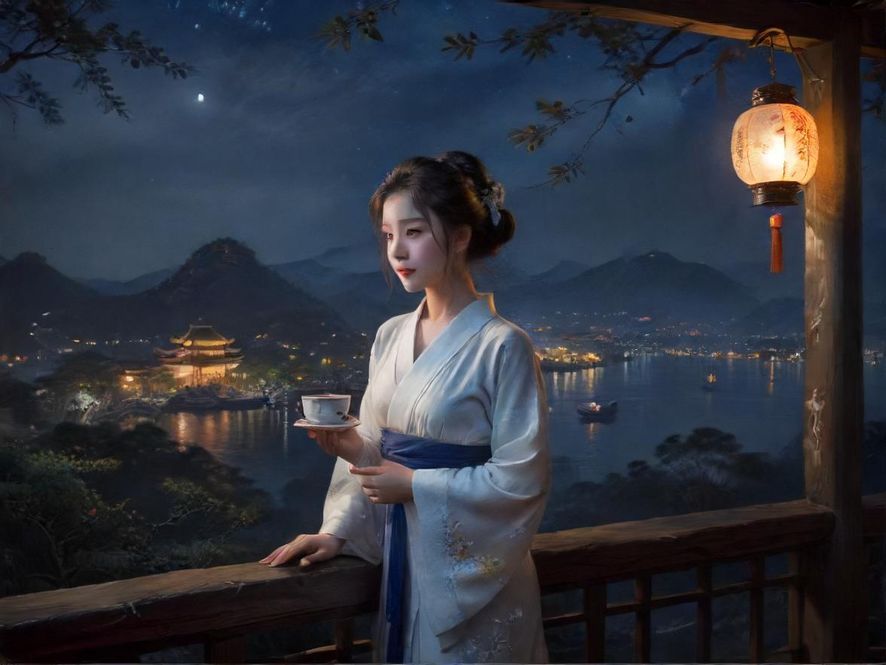 广州夜间茶社的复古氛围