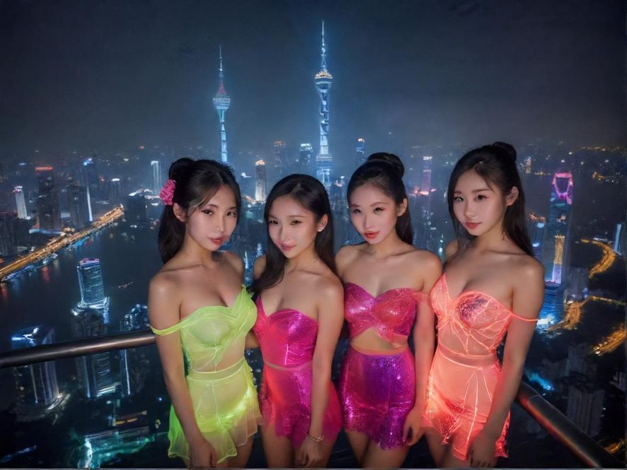 广州繁华的夜景，城市霓虹璀璨，高楼林立，展现都市魅力。