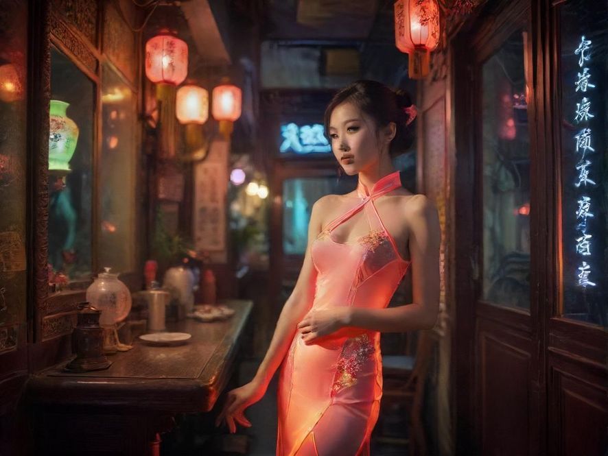 广州夜场茶室的复古氛围