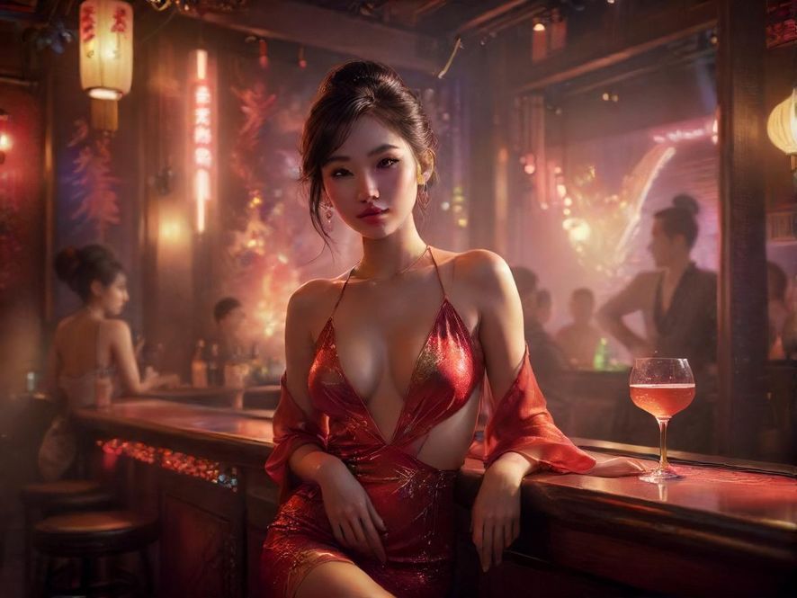 夜场会所的休息区，温馨灯光营造放松氛围