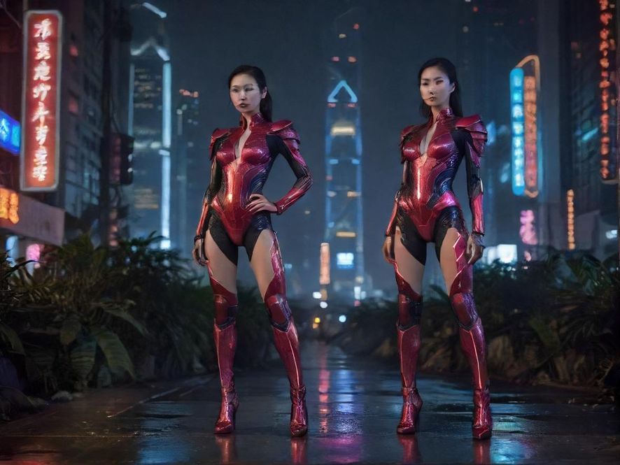 广州夜场繁华街景夜景