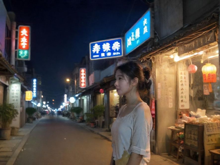 广州足浴店夜景外观展示