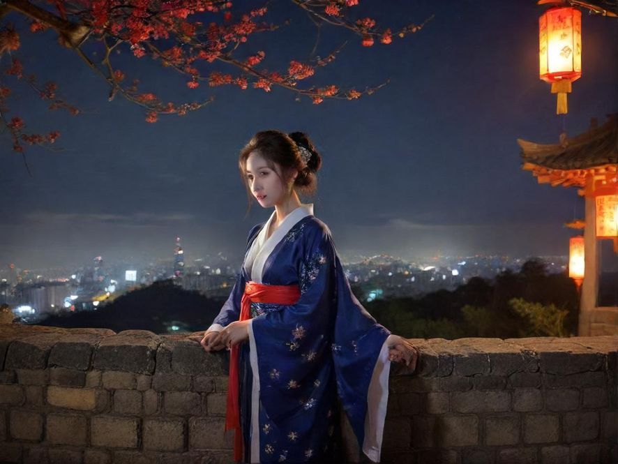 广州天河夜场街头，霓虹灯光璀璨，展现都市的繁华夜景