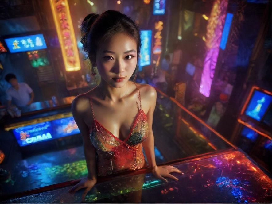 珠海夜场酒吧炫彩夜景氛围图