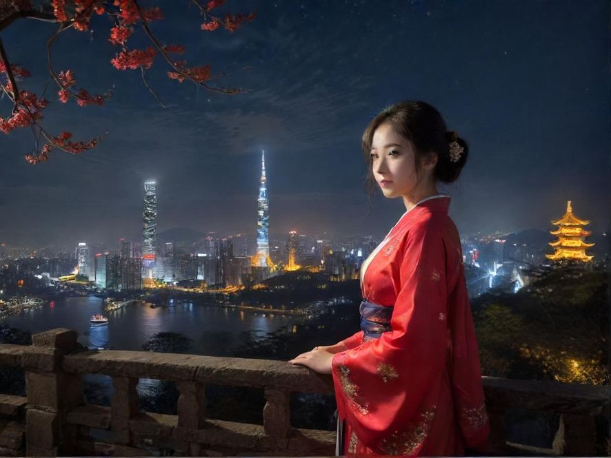 广州夜色下的休闲场所