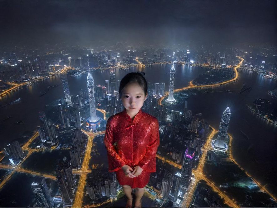 广东夜景城市风光